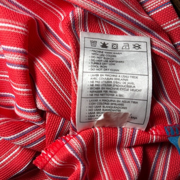 Nike Golf Fit Dry Golf Short Polo Orange Striped Shirt - Picture 6 of 7